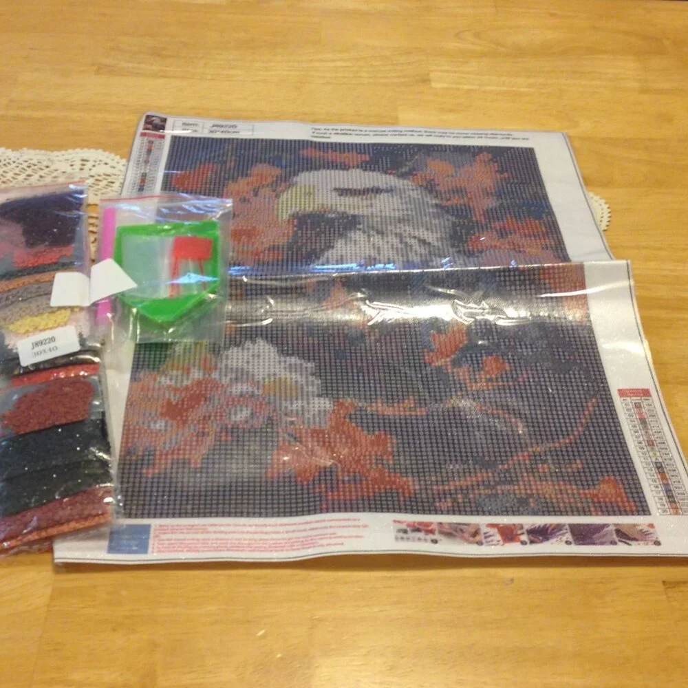 American Eagle / floral  Diamond Painting Kit, new item